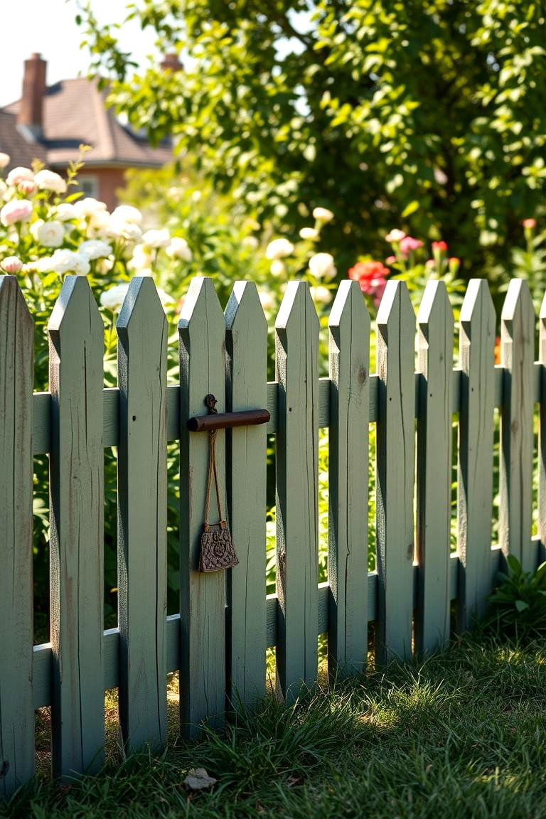 Rustic Farmhouse Charm - 24 Sage Green Garden Fence Ideas