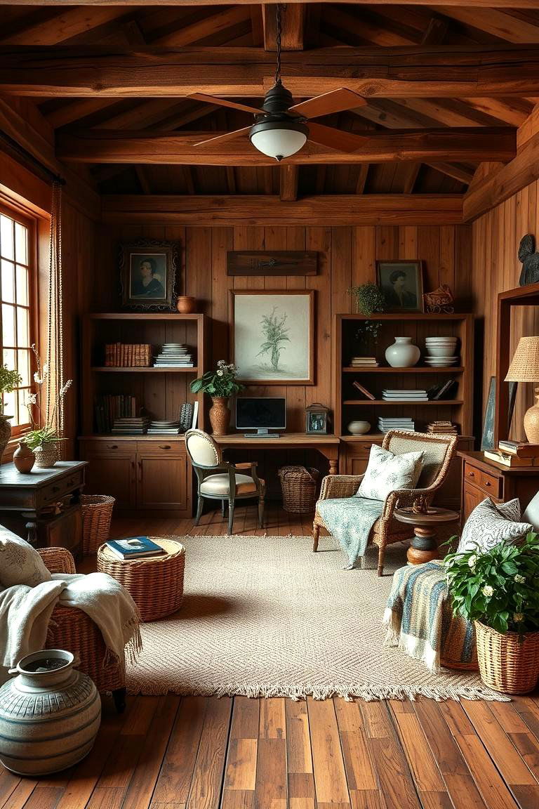 Rustic Farmhouse Charm - 24 Home Office Background Ideas