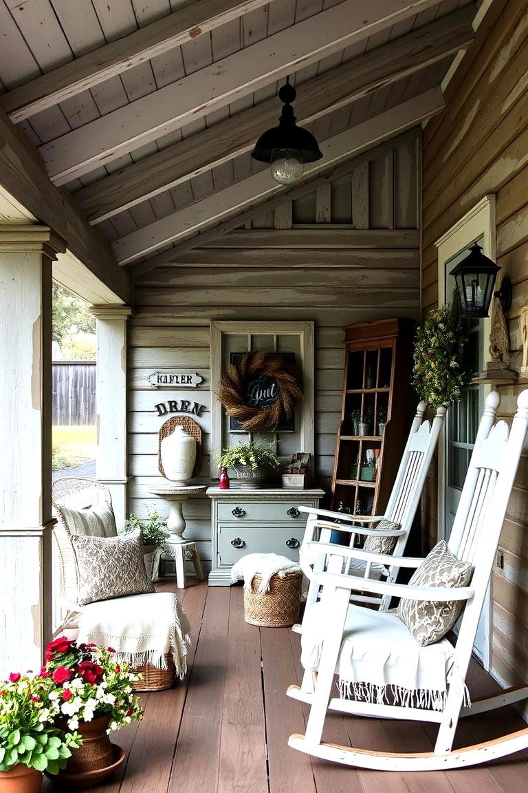 Rustic Farmhouse Charm Porch - 24 Small Screened-in Porch Ideas