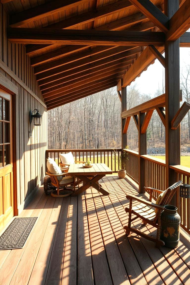 Rustic Farmhouse Covered Deck - 24 Covered Deck Ideas
