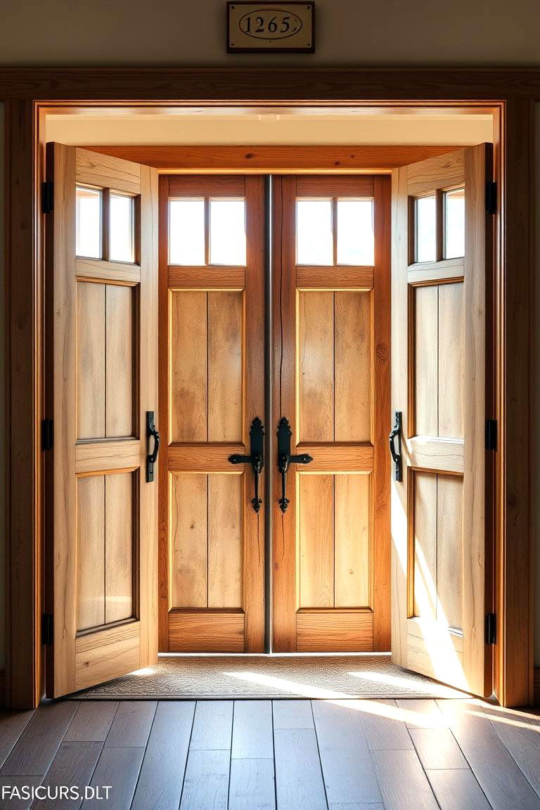 Rustic Farmhouse Double Doors - 24 Double Front Door Ideas