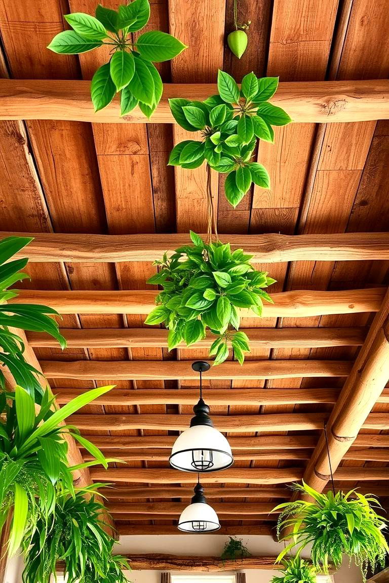 Rustic Farmhouse Green Ceiling - 24 Green Ceiling Ideas
