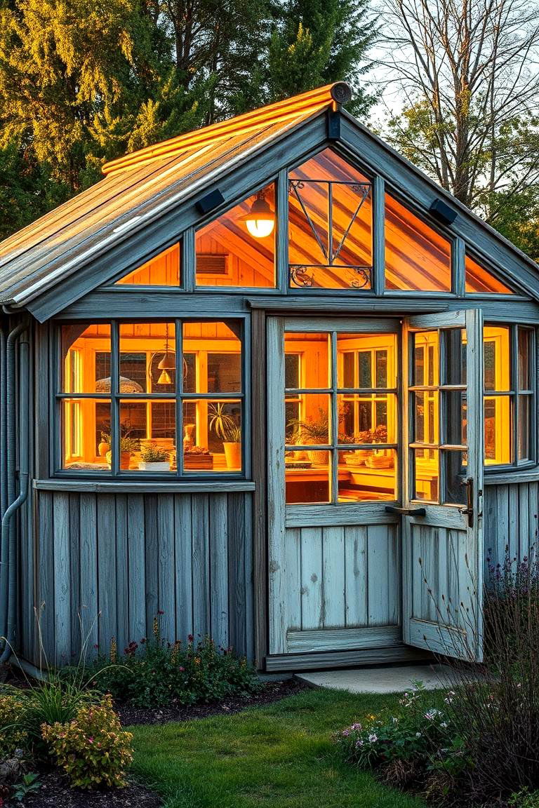 Rustic Farmhouse Greenhouse and Shed Combo - 24 Greenhouse and Shed Combo Ideas