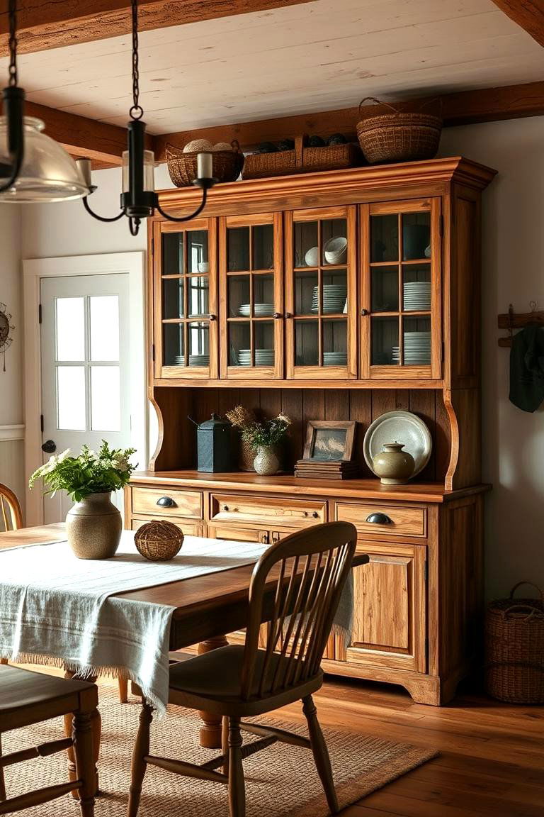 Rustic Farmhouse Hutch - 24 Dining Room Hutch Ideas