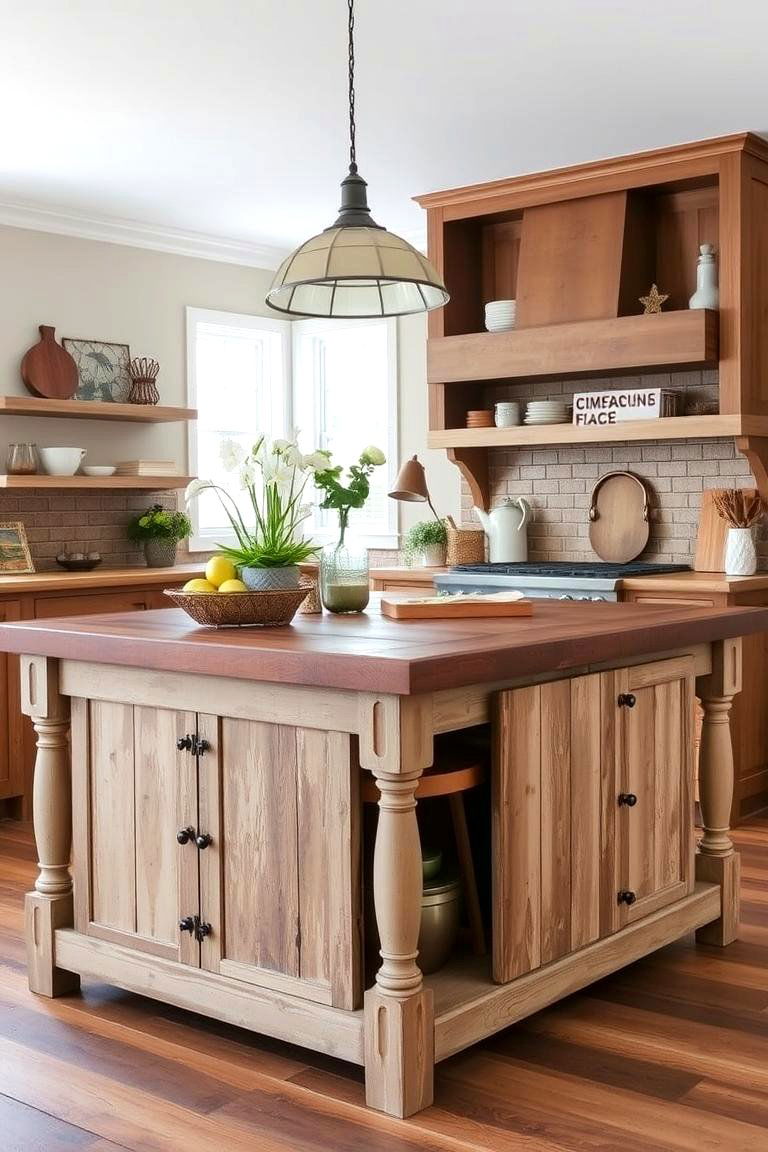 Rustic Farmhouse Island - 24 Small Kitchen Island Ideas