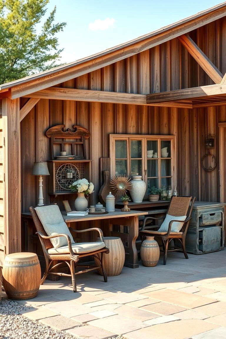 Rustic Farmhouse Outdoor Setting - 24 Large Backyard Ideas