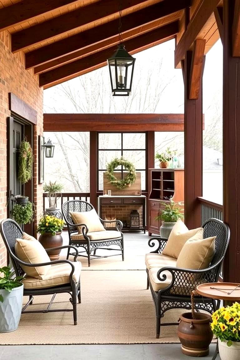 Rustic Farmhouse Porch - 24 Enclosed Porch Ideas