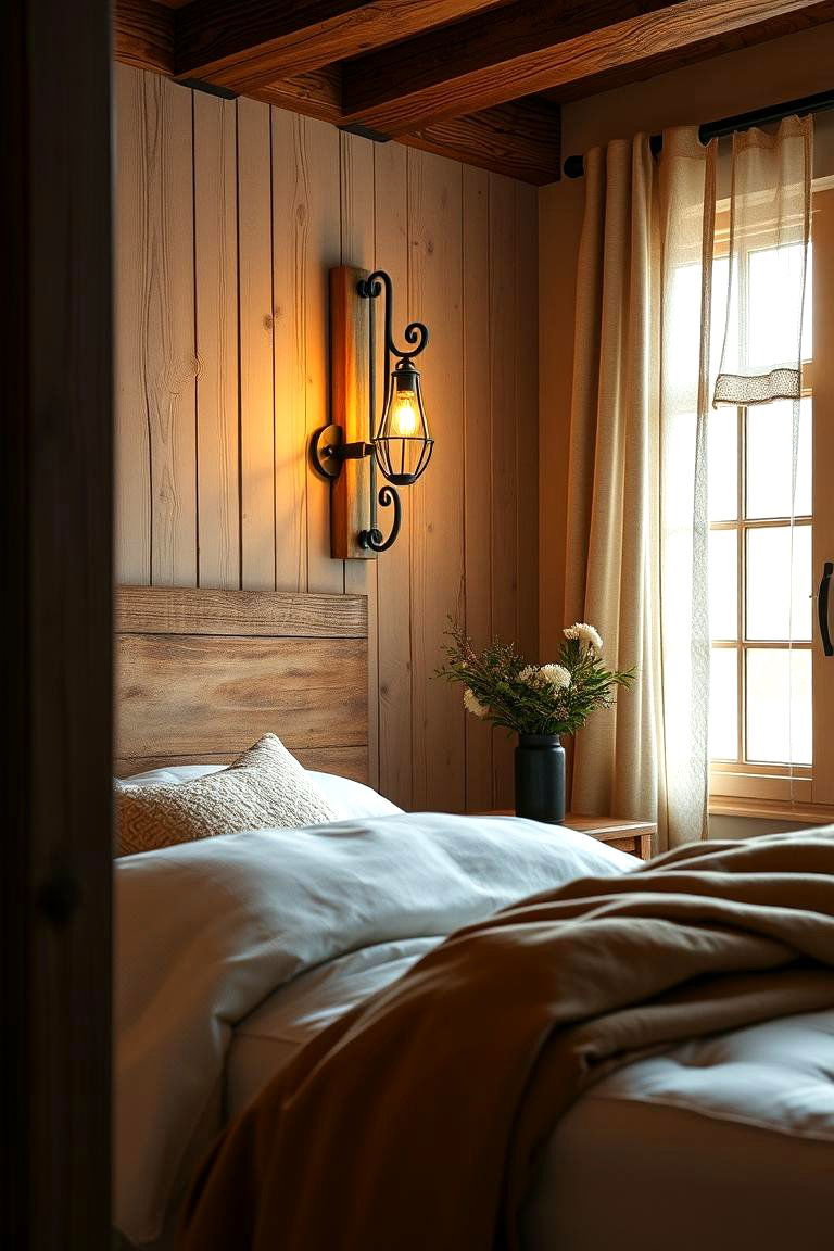 Rustic Farmhouse Sconce - 24 Bedroom Wall Sconce Ideas