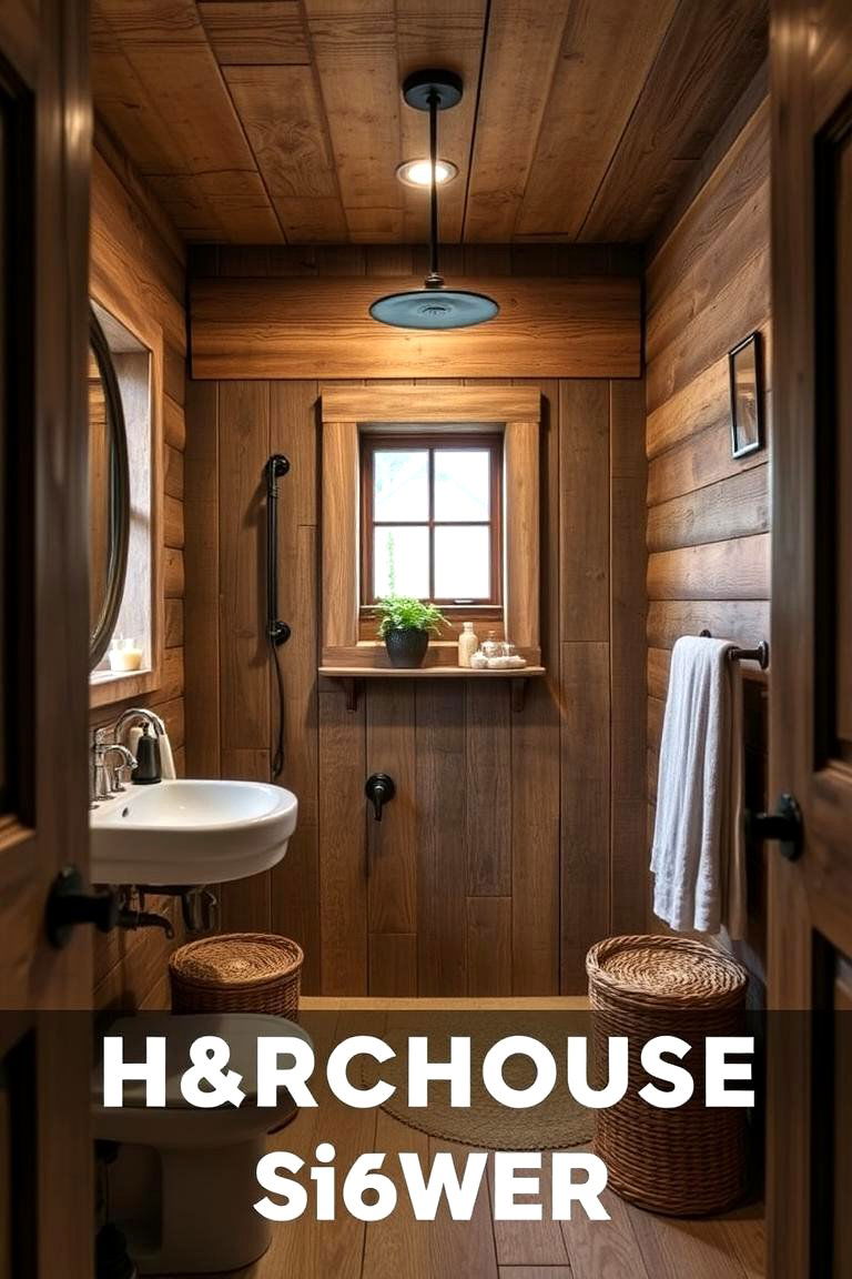 Rustic Farmhouse Shower - 24 Bathroom Shower Ideas