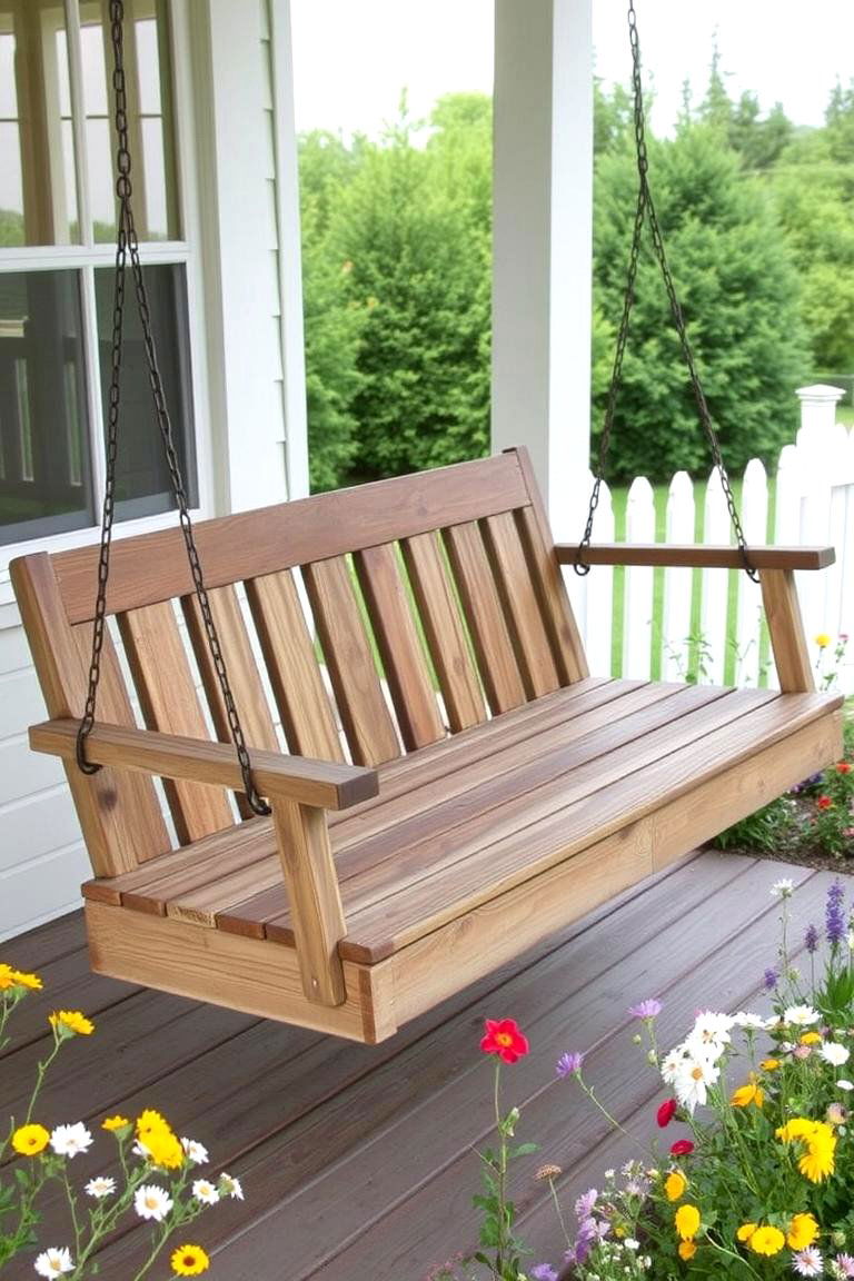 Rustic Farmhouse Swing - 24 Front Porch Swing Ideas