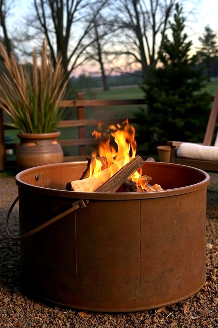 Rustic Farmhouse Truck Rim Fire Pit - 24 Truck Rim Fire Pit Ideas