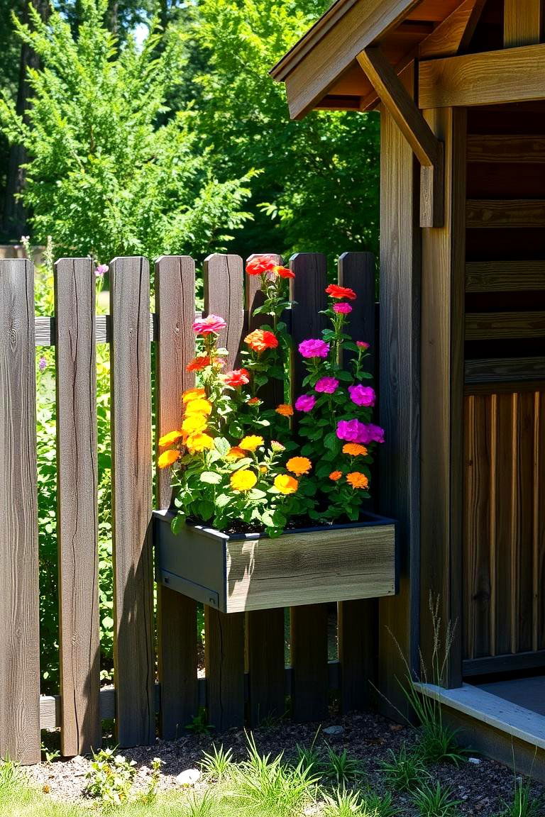 Rustic Fence and Planter Divider - 24 Garden Divider Ideas