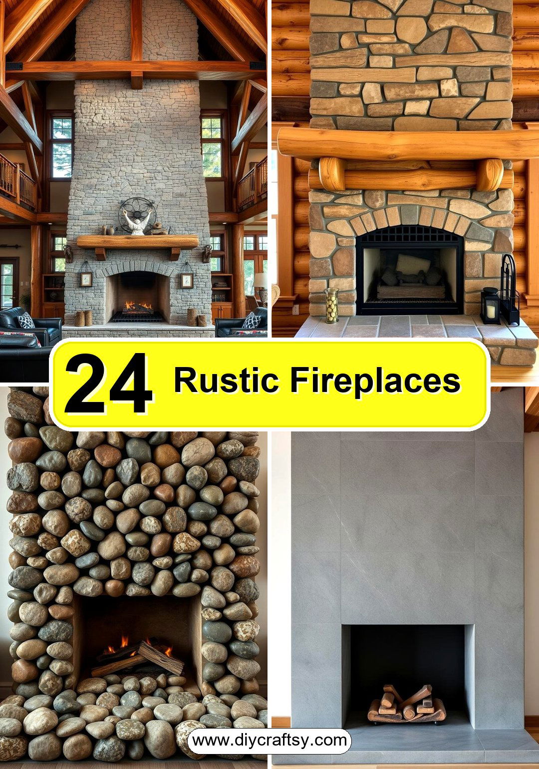 Rustic Fireplaces