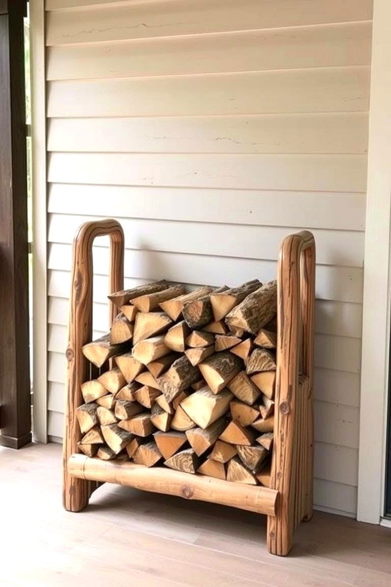 Rustic Firewood Rack - 24 Back Porch Ideas