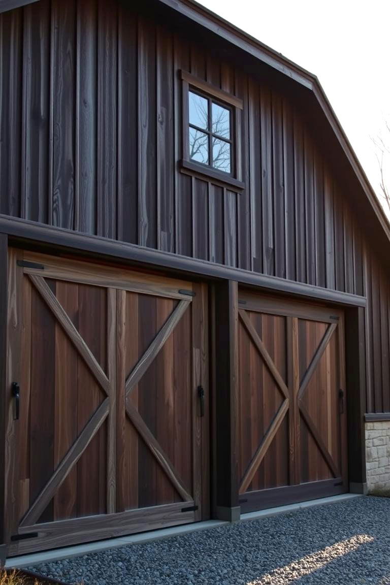 Rustic Flair with Sliding Barn Doors - 24 Pole Barn and Barndominium House Exteriors