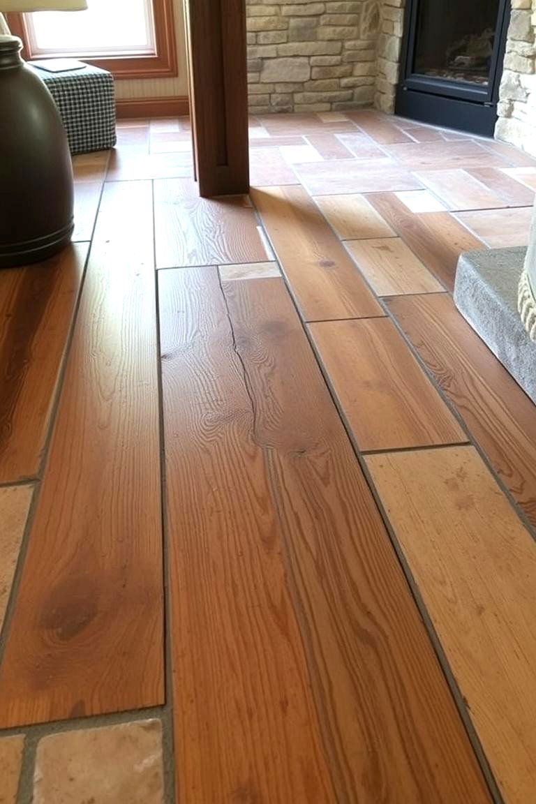 Rustic Floor Designs - 24 Hunting Man Cave Ideas