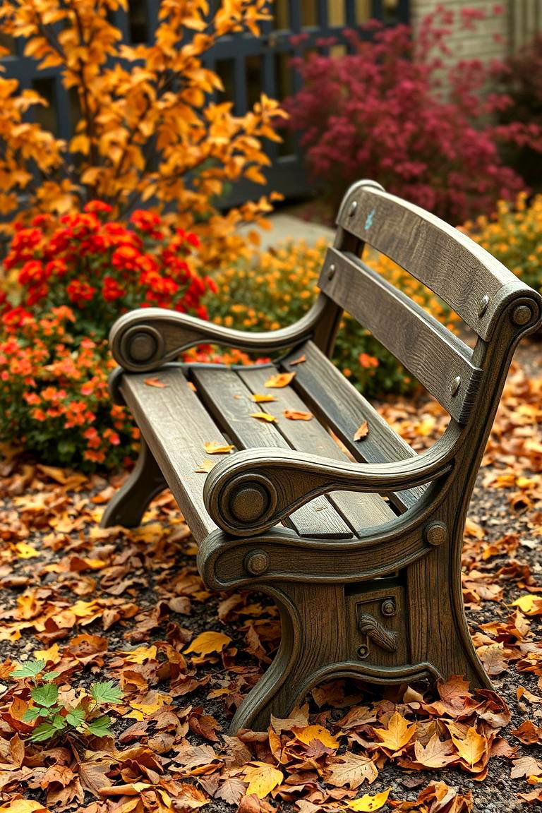Rustic Garden Bench Escape - 24 Fall Garden Ideas