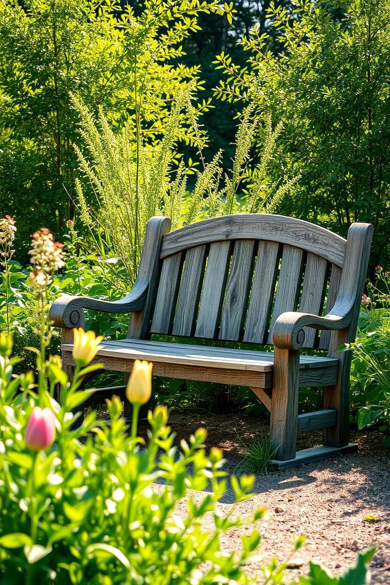 Rustic Garden Bench - 24 Outdoor Seating Ideas