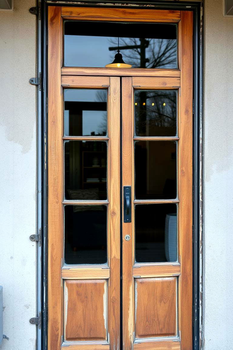 Rustic Glass Door with Reclaimed Materials - 24 Glass Front Doors Ideas