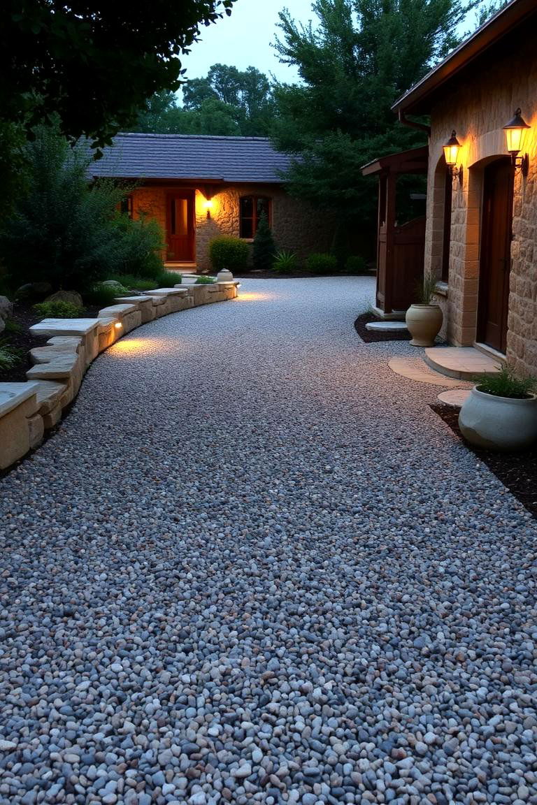 Rustic Gravel Driveway - 24 Gravel Driveway Ideas