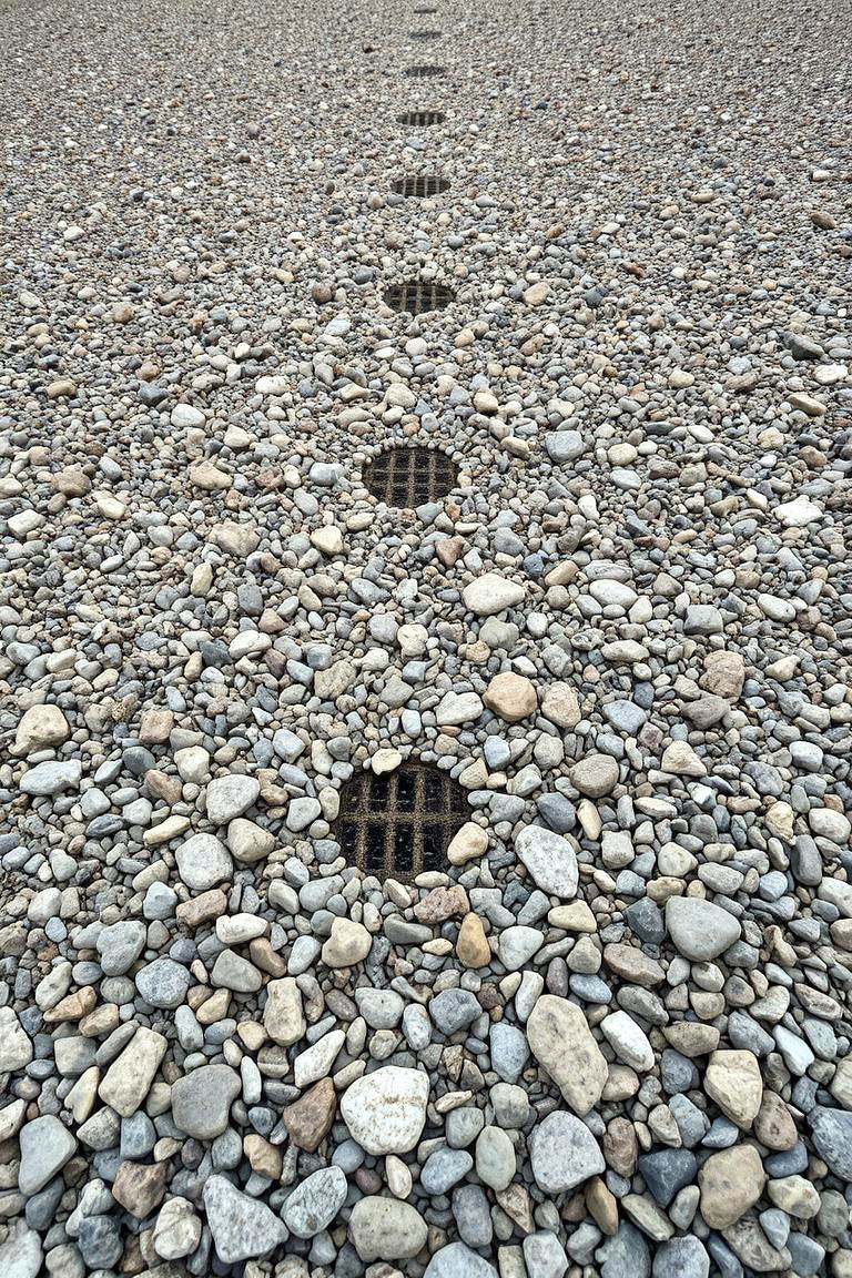 Rustic Gravel and Stone Mix Walkway - 24 Stone Walkway Ideas