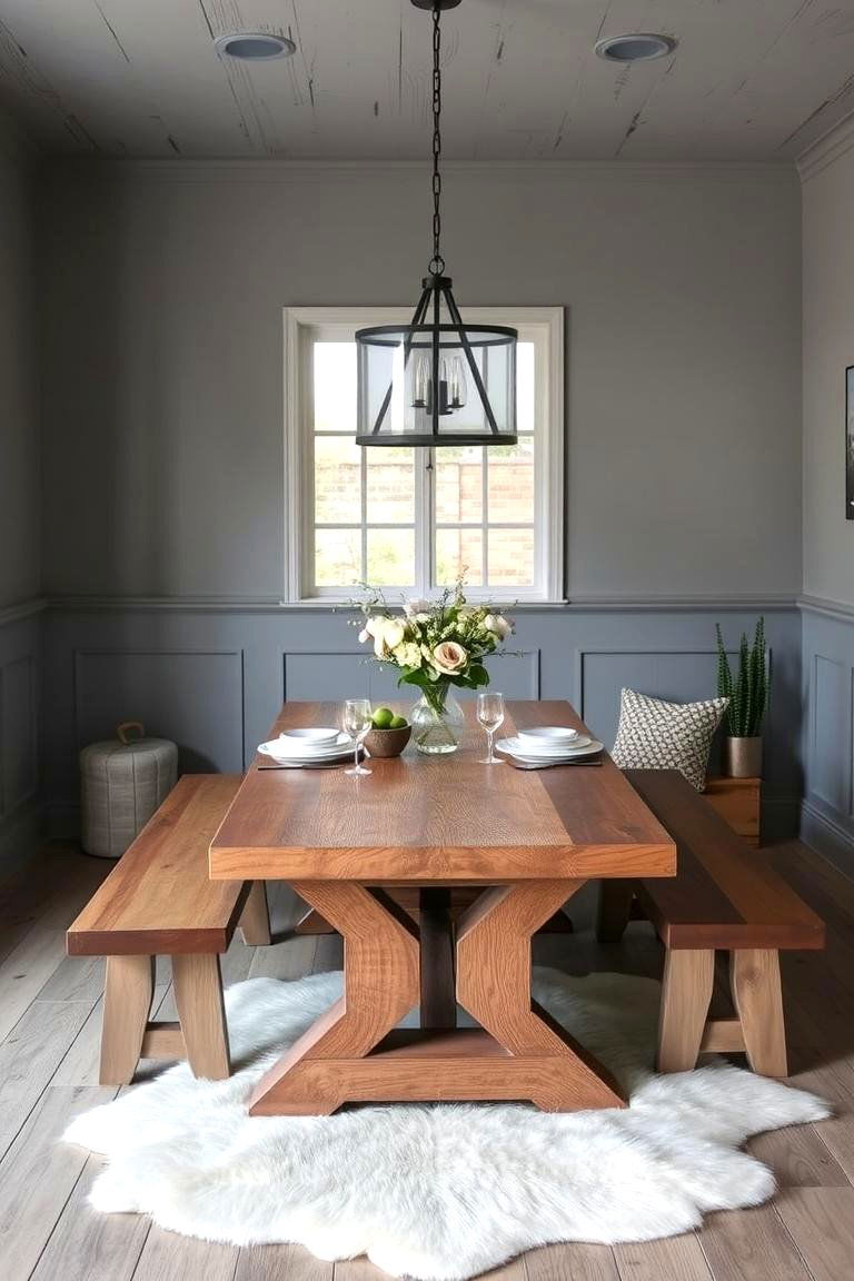 Rustic Gray Charm - 24 Gray Dining Room Ideas