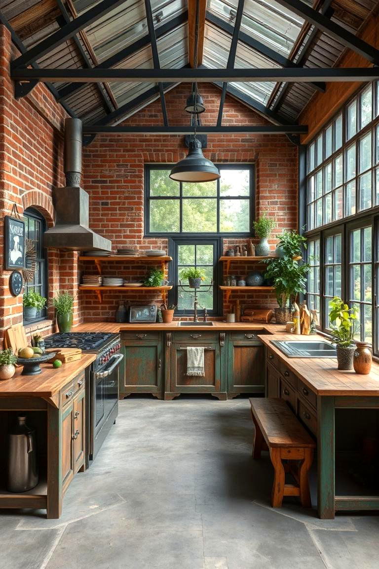 Rustic Greenhouse Charm - 24 Greenhouse Kitchen Design Ideas