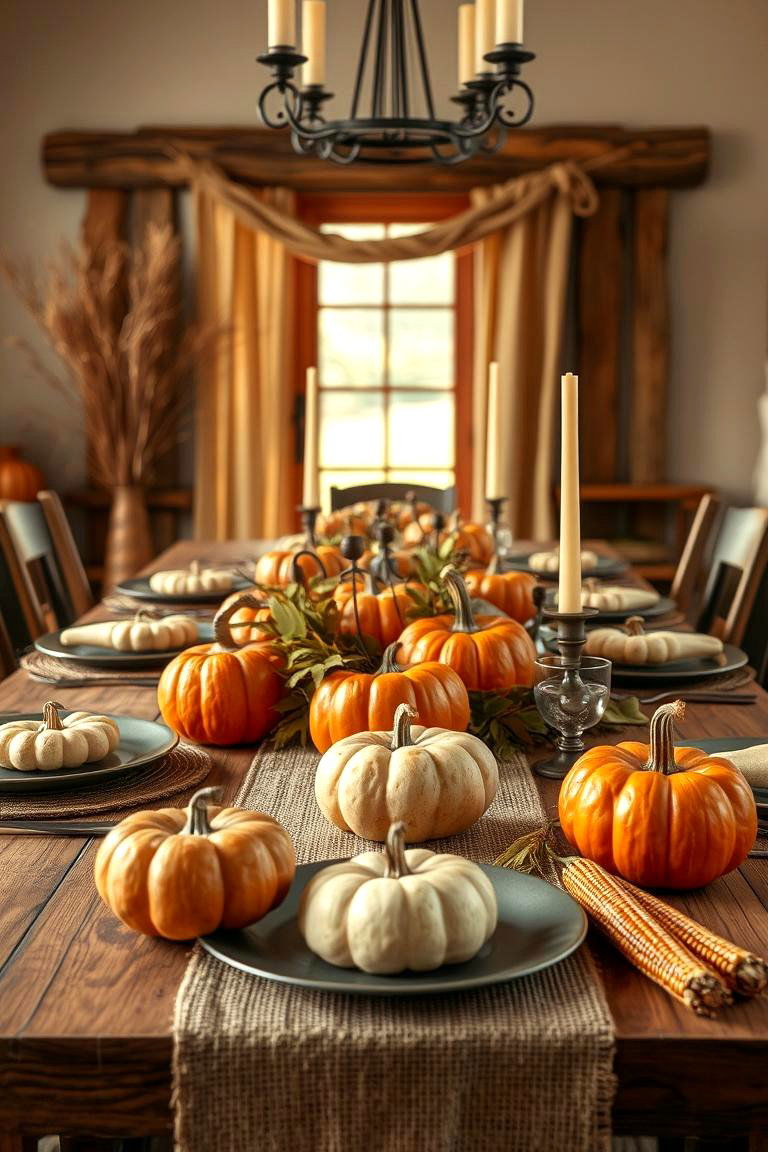 Rustic Harvest Charm - 24 Thanksgiving Table Settings