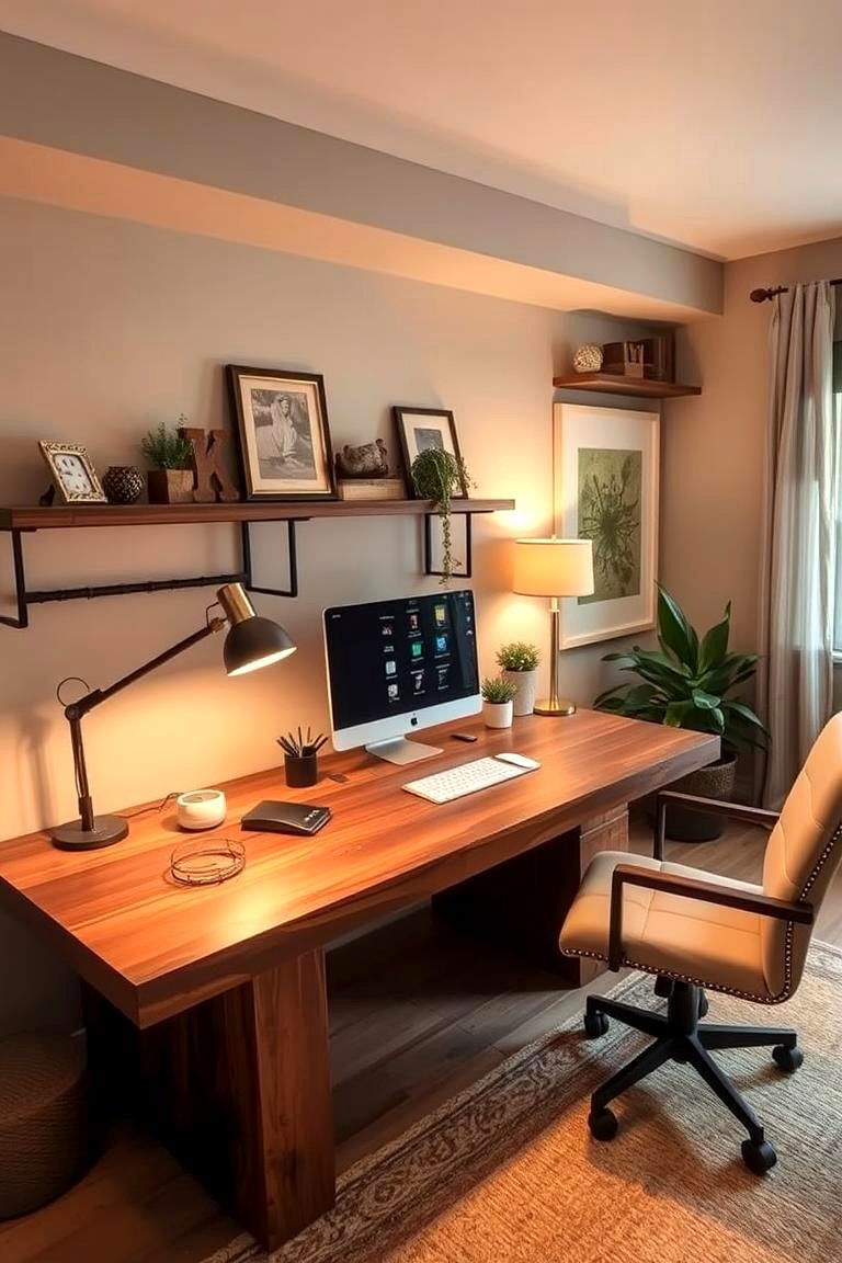 Rustic Home Office Haven - 24 Rustic Interior Design Ideas