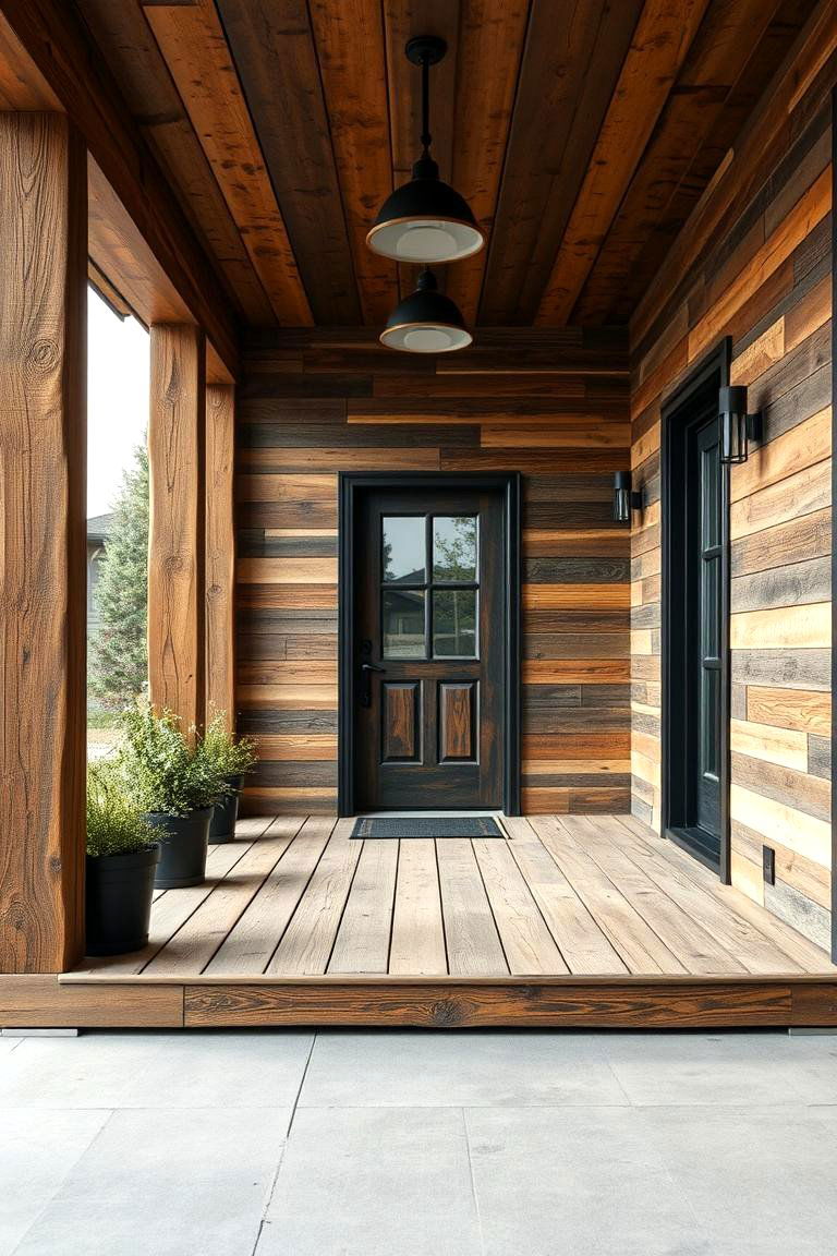 Rustic Industrial Black Porch - 24 Black Porch Ideas