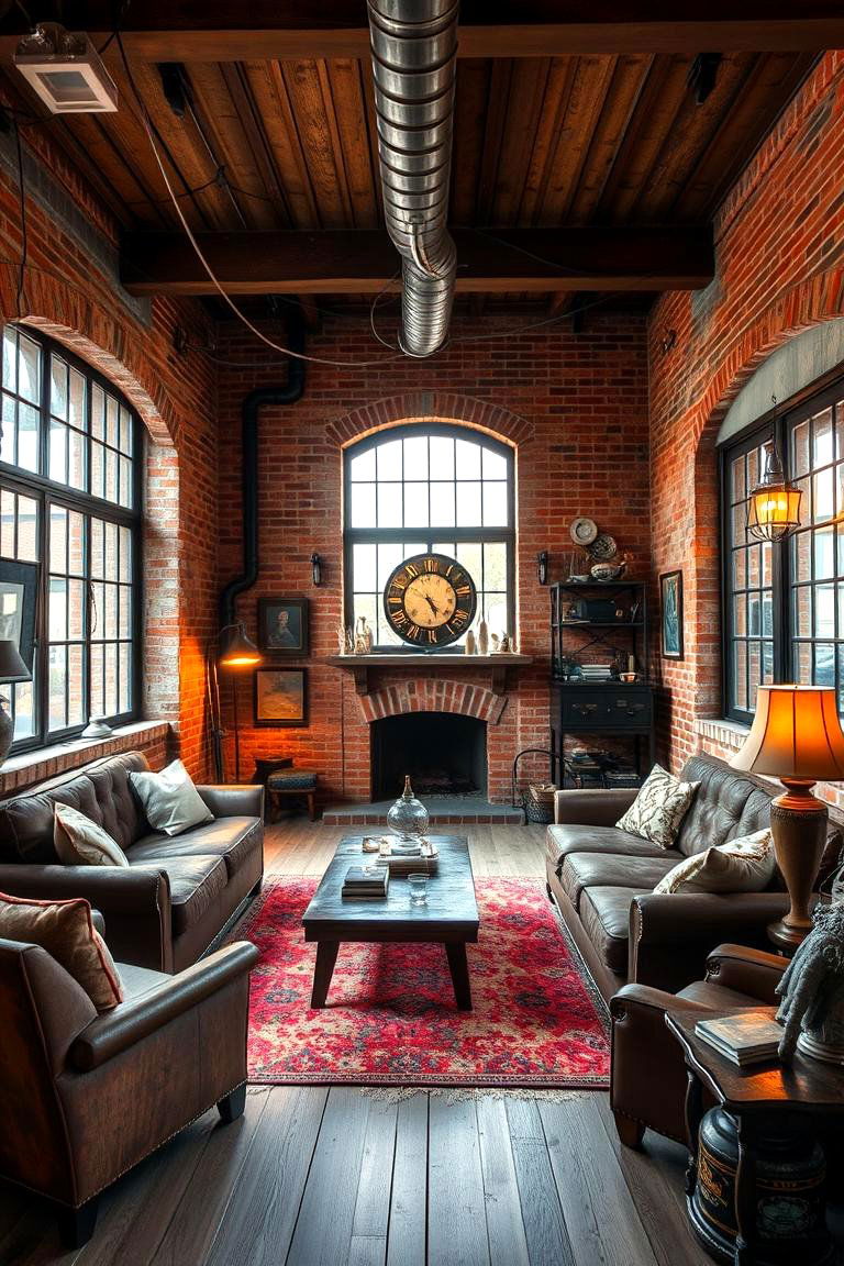 Rustic Industrial Charm - 24 Man Cave Living Room Ideas