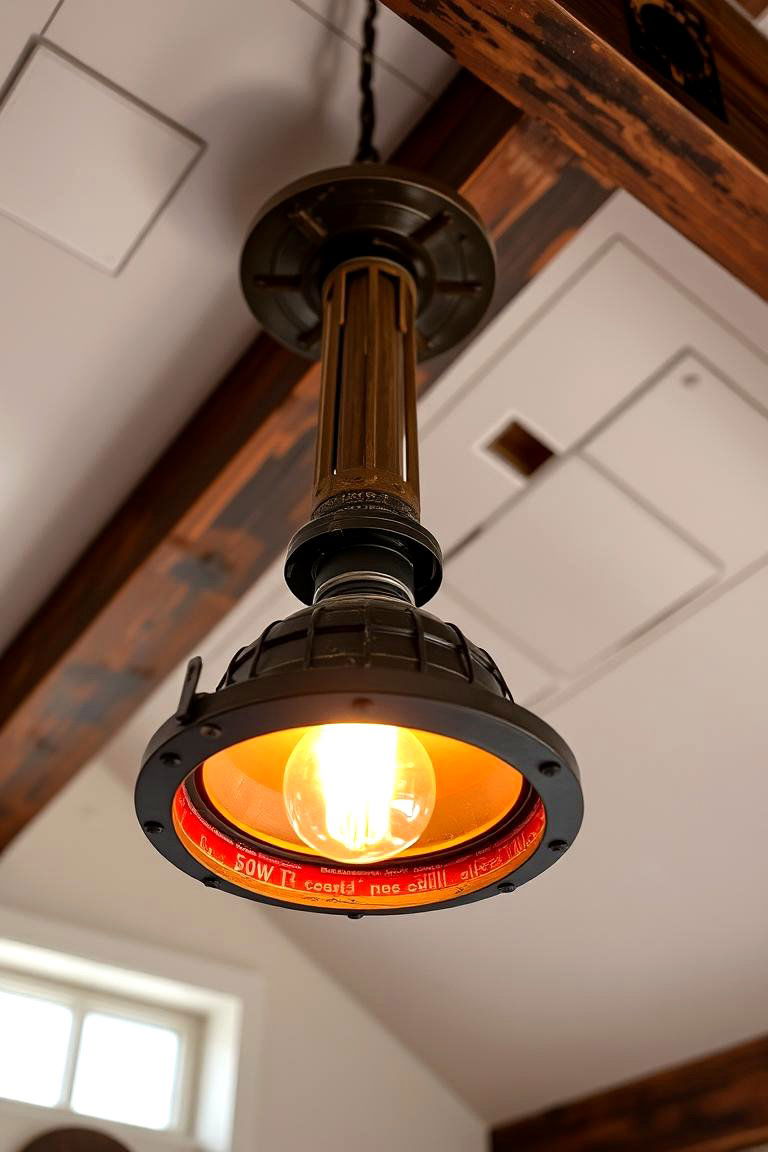 Rustic Industrial Fixtures for Character - 24 Vaulted Ceiling Lighting Ideas