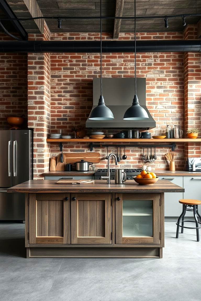 Rustic Industrial Fusion - 24 Kitchens With Grey Floors