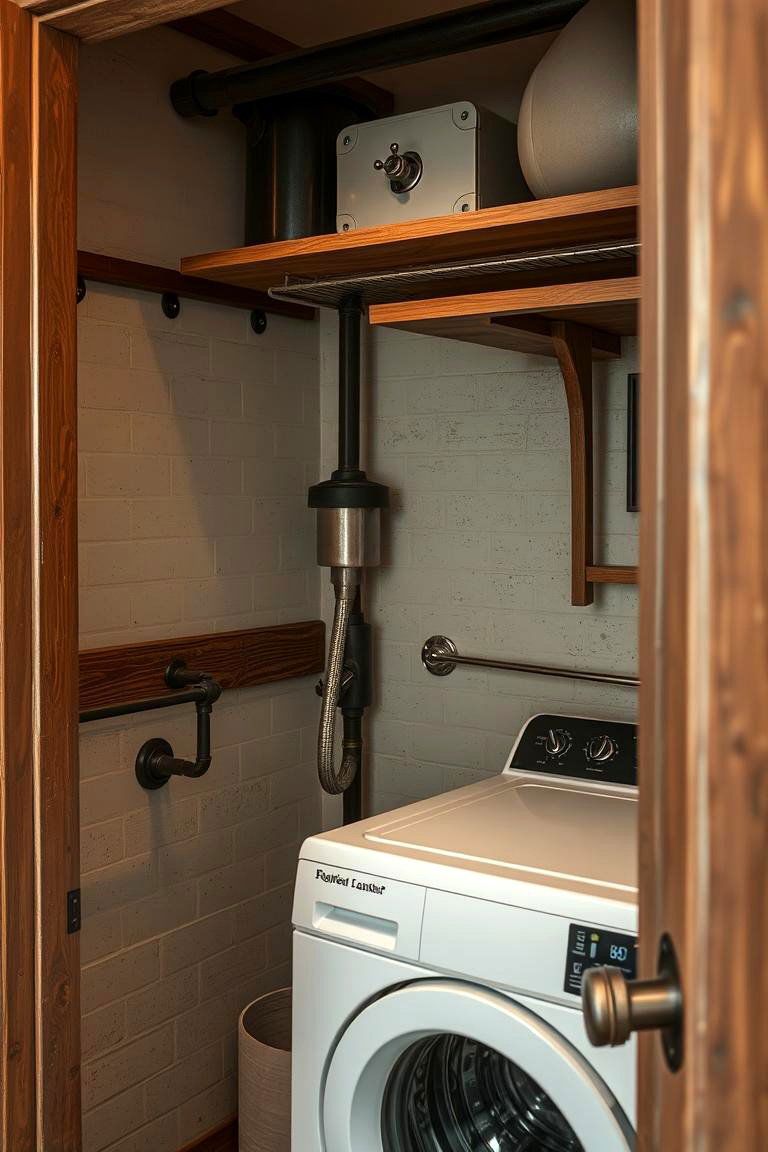 Rustic Industrial Laundry Design - 24 Laundry Closet Ideas