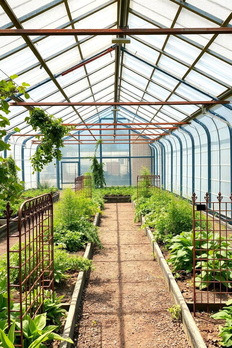 Rustic Iron Fencing Accents - 24 Greenhouse Decor Ideas