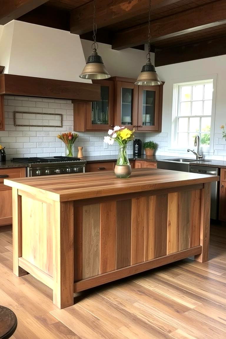 Rustic Kitchen Island - 24 Shabby Chic Kitchen Ideas