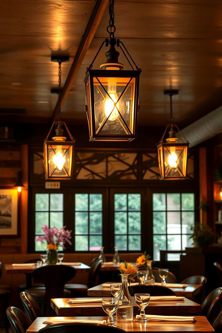 Rustic Lantern Style Fixtures - 24 Dining Room Lighting Ideas