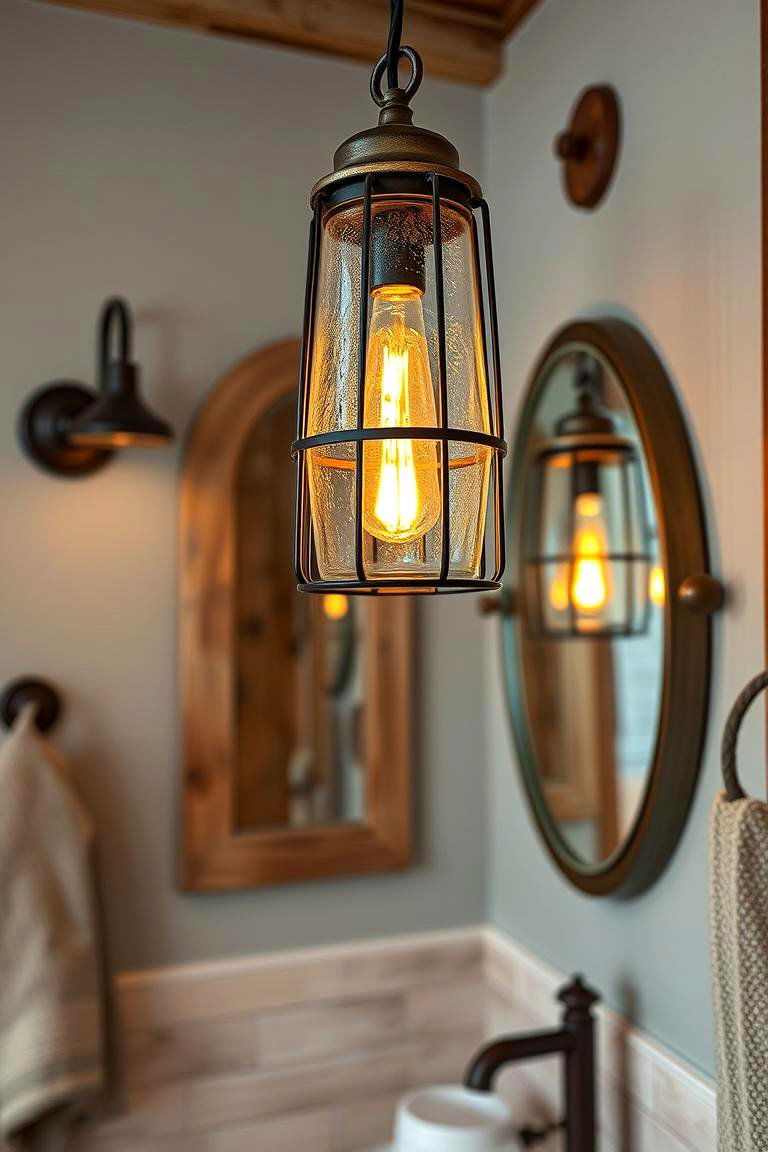 Rustic Lantern Style - 24 Small Bathroom Lighting Ideas