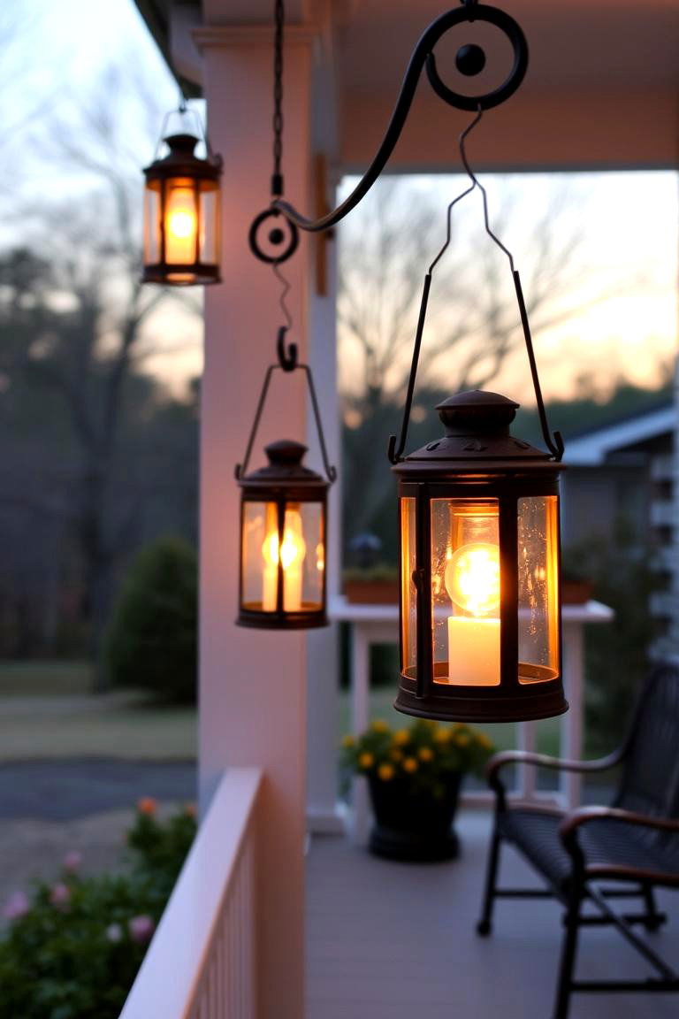 Rustic Lanterns for Outdoor Lighting - 24 Southern Front Porch Ideas