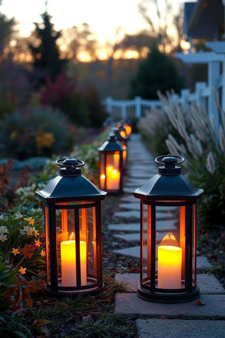 Rustic Lanterns for Warmth and Glow - 24 fall outdoor decorating ideas