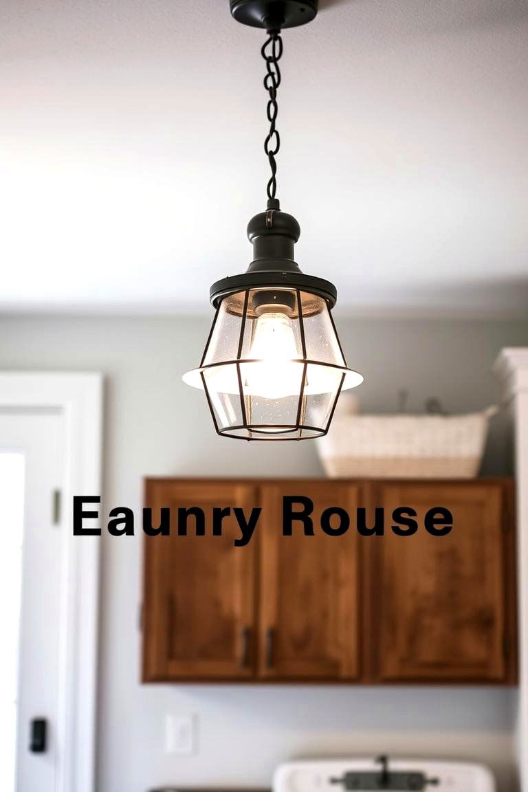 Rustic Light Fixtures - 24 Farmhouse Laundry Room Ideas