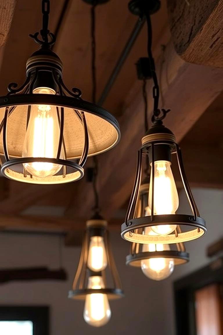 Rustic Lighting Accents - 24 Rustic Interior Design Ideas