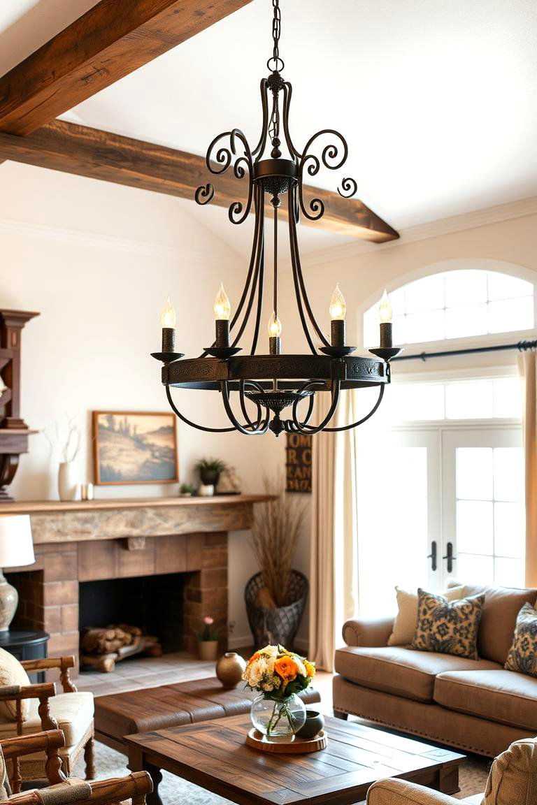 Rustic Lighting Fixtures - 24 Western Living Room Ideas