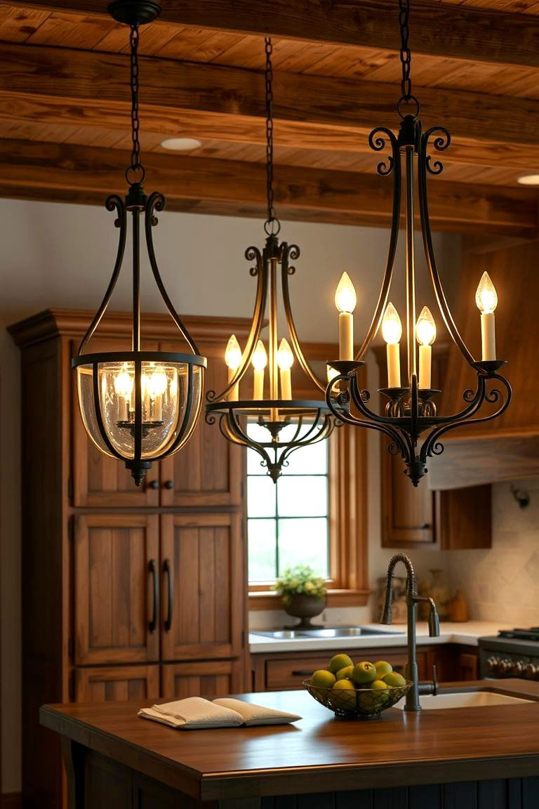 Rustic Lighting Fixtures for Warmth and Style - 24 Farmhouse Kitchen Ideas