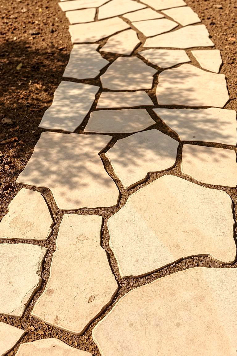 Rustic Limestone Pathway - 24 Stone Walkway Ideas