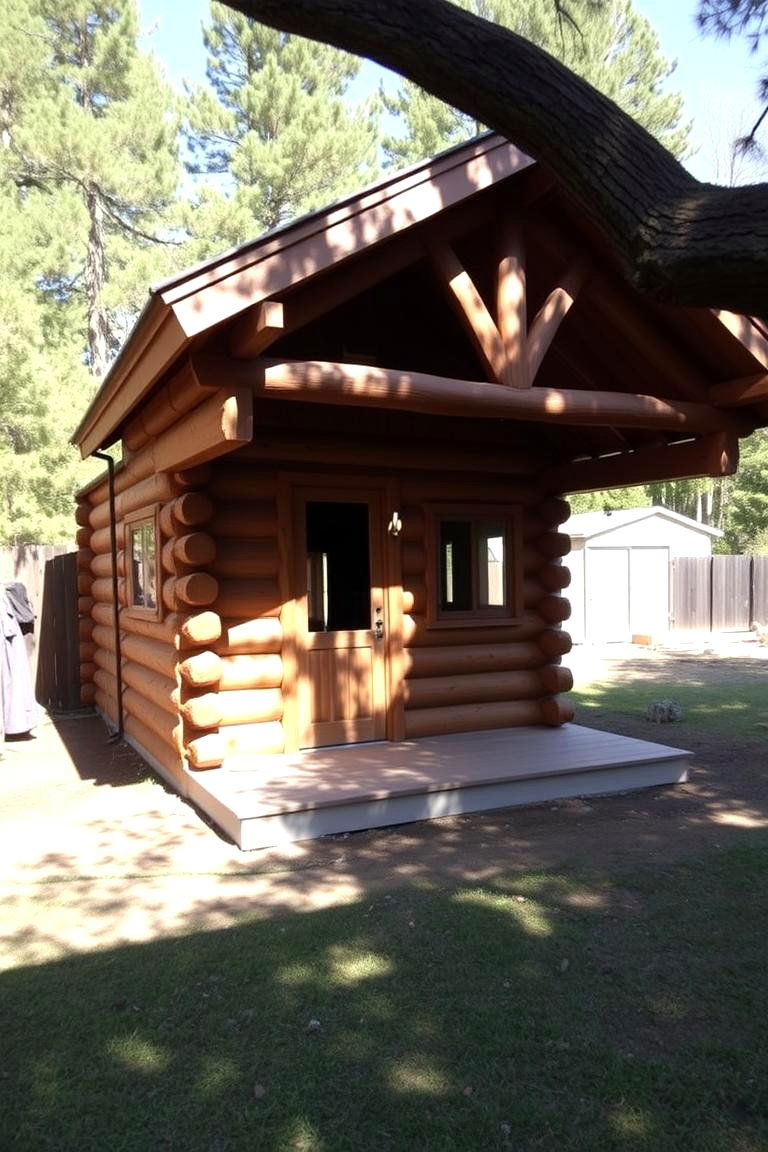 Rustic Log Cabin or Shed for StorageStudio - 24 Large Backyard Landscaping Ideas