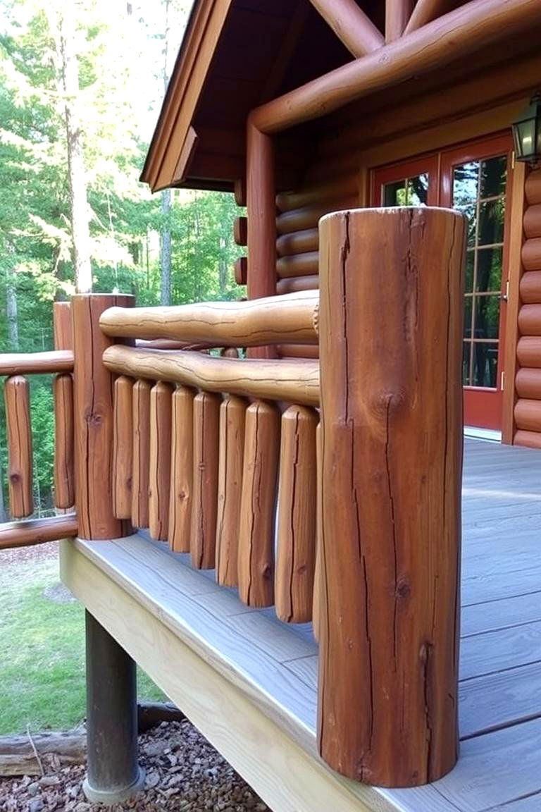 Rustic Log Railing - 24 Deck Railing Ideas
