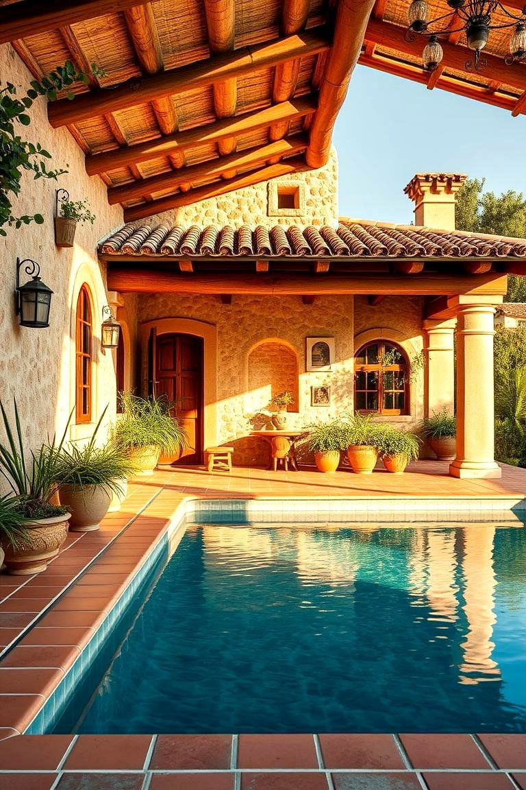 Rustic Mediterranean Retreat - 24 Rustic Pool House Ideas