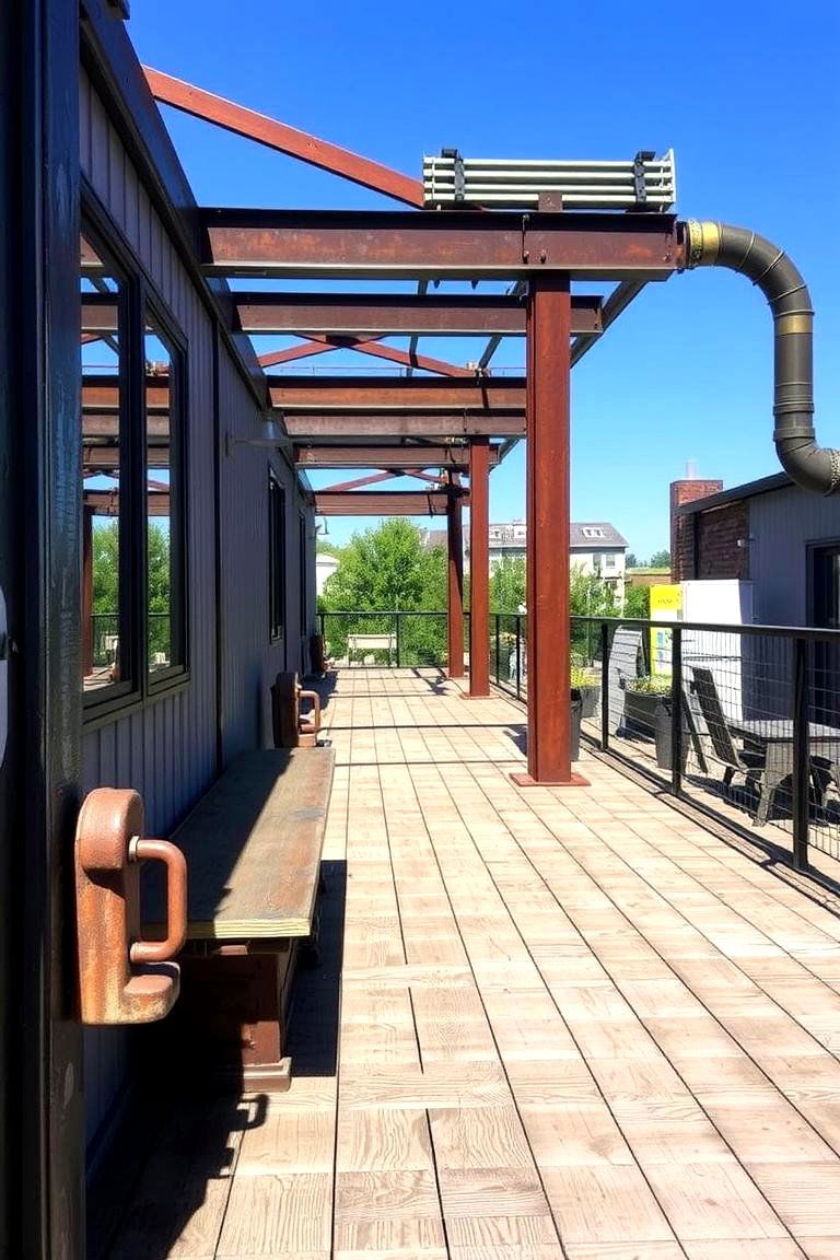 Rustic Metal Accents - 24 Deck Steps Ideas
