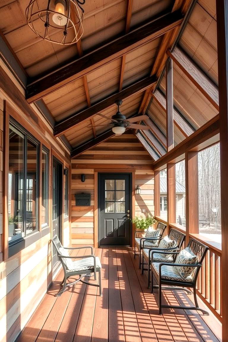 Rustic Metal Fusion - 24 Metal Roof Porch Design Ideas